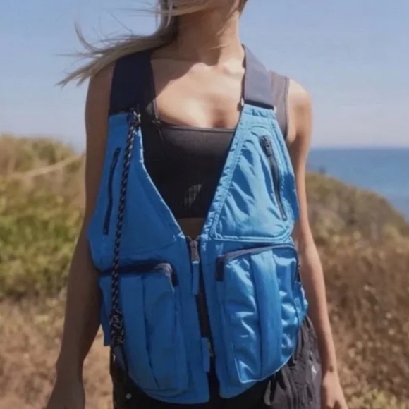 FP Movement by Free People Jackets & Blazers - FP Movement by Free People - Outdoors Pursuit Utility Women's Blue Vest - O/S